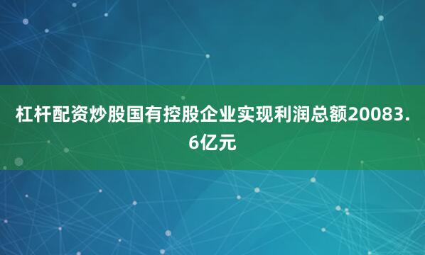杠杆配资炒股国有控股企业实现利润总额20083.6亿元