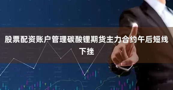 股票配资账户管理碳酸锂期货主力合约午后短线下挫